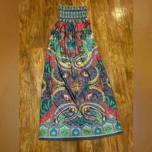 Festival Ready Halter Top Maxi Dress in a Multicolored Paisley Print